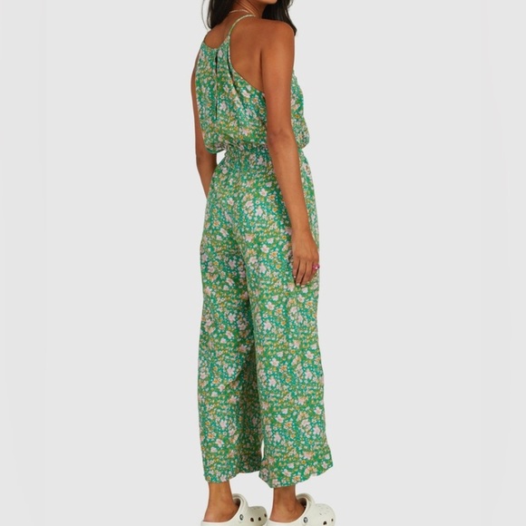 RVCA Petal Green Floral Jumpsuit (Small) - Picture 5 of 9